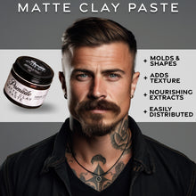 Load image into Gallery viewer, Matte Clay Paste Pomade 2 oz Glass Jar
