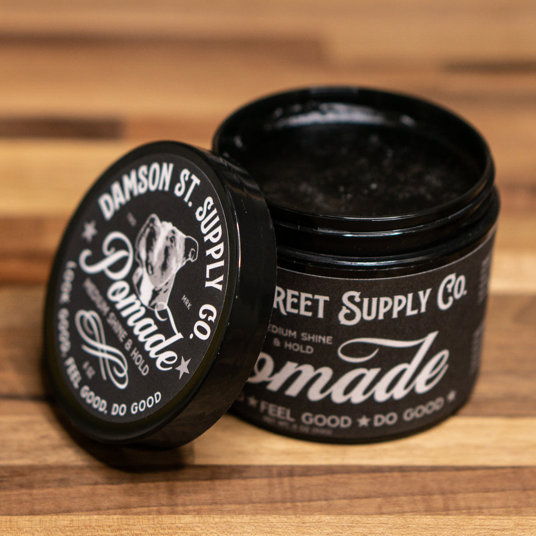 Medium Hold and Shine Pomade jar by damson street supply company